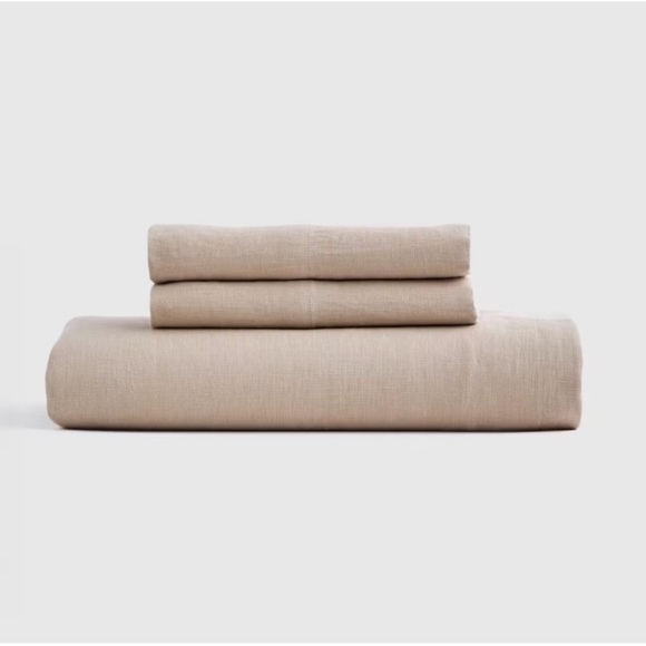 Quince Other - QUINCE European Linen Fitted Sheet Set Full Toffee 4113